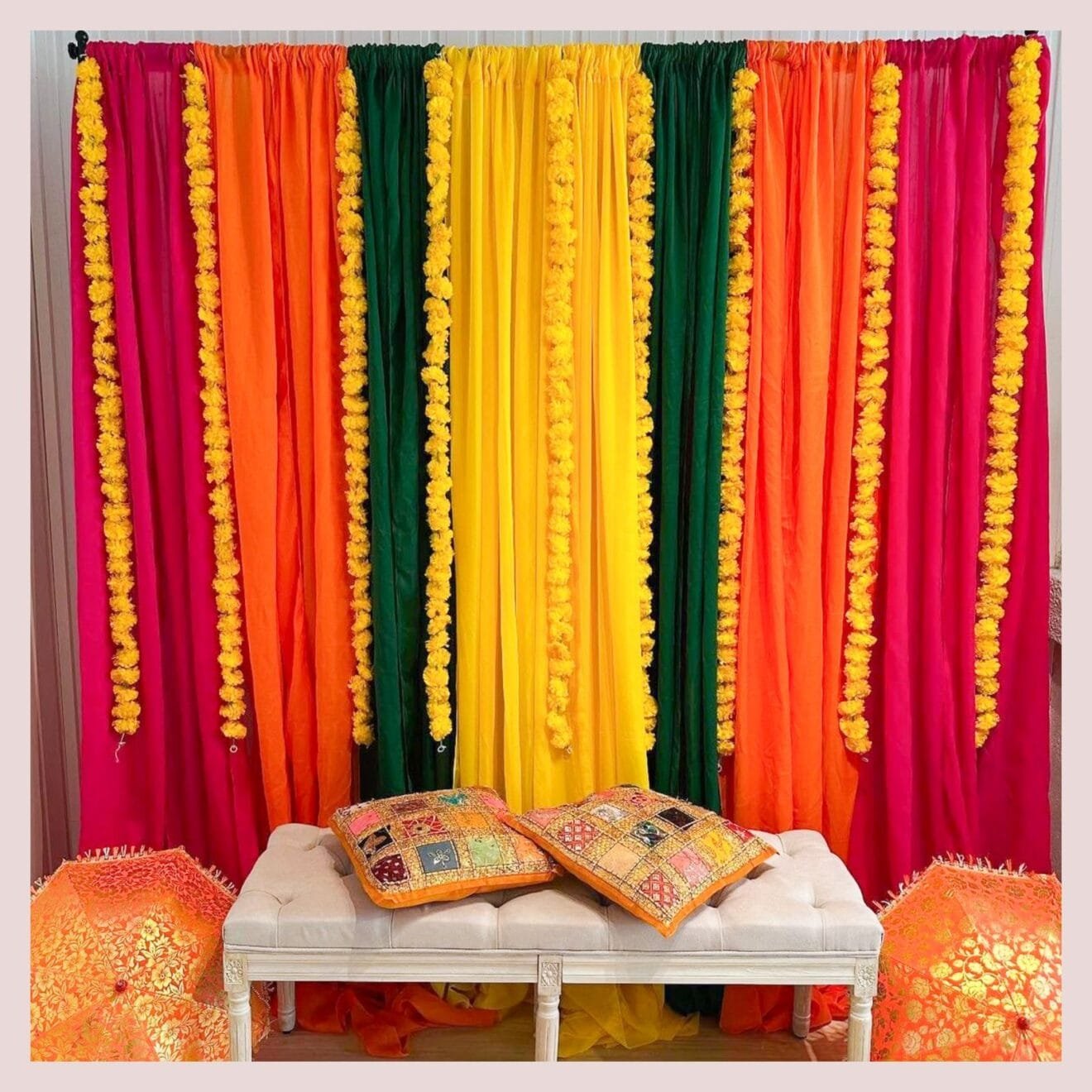 Multicolour backdrop curtain decor kit - Band Baja Weddings