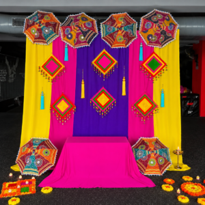 Haldi Backdrop Decor kit ( Curtains+Props Set)
