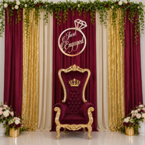 Engagement Backdrop ( Curtains + Props )