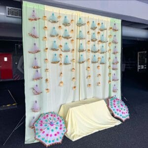 Pastel theme backdrop decoration kit ( Curtains+Props)