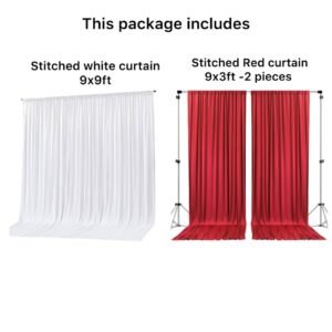 Stitched backdrop curtain set +Ball pom pom hangings set