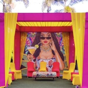 Funky print Haldi/ Mehndi backdrop