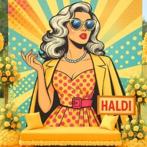 Haldi event digital printed backdrop