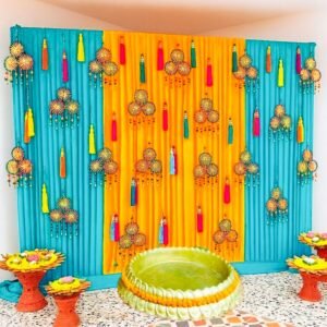 Traditional Haldi function backdrop decoration|DIY |Indian wedding function|Haldi/Mehndi