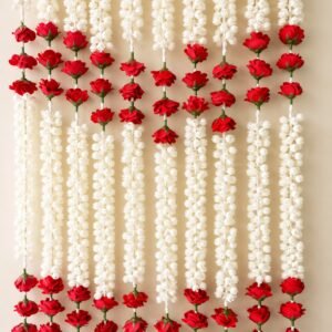 Artificial Mogra Rose Hangings (Pack of 10  , 6 ft long )