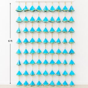 Silk fabric sky blue tassel hanging (Pack of 10 strings,6 ft long)