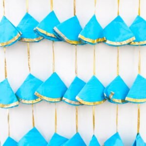 Silk fabric sky blue tassel hanging (Pack of 10 strings,6 ft long)