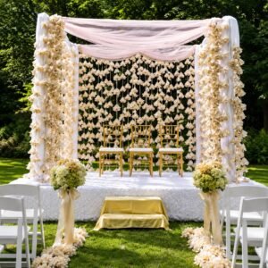 White net tassel hangings ( Pack of 10, 6 ft long)